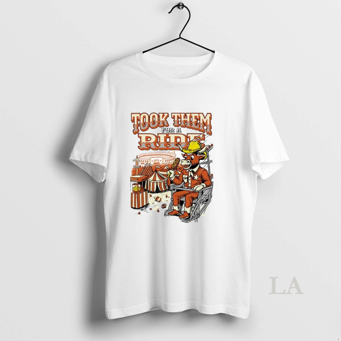 Original Texas Longhorns Took Them For A Ride Mascot - Adult & Kids T-Shirts, Sweatshirts & Hoodies apparel design preview 1