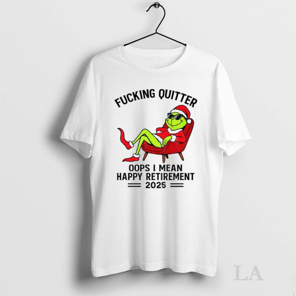 Original The Grinch Santa Hat Fucking Quitter Oops I - Adult & Kids T-Shirts, Sweatshirts & Hoodies apparel design preview 1