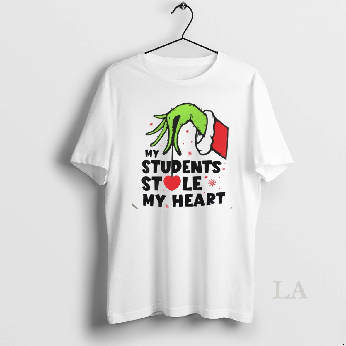 Original The Grinch Hand My Students Stole Heart - Adult & Kids T-Shirts, Sweatshirts & Hoodies apparel design preview 1