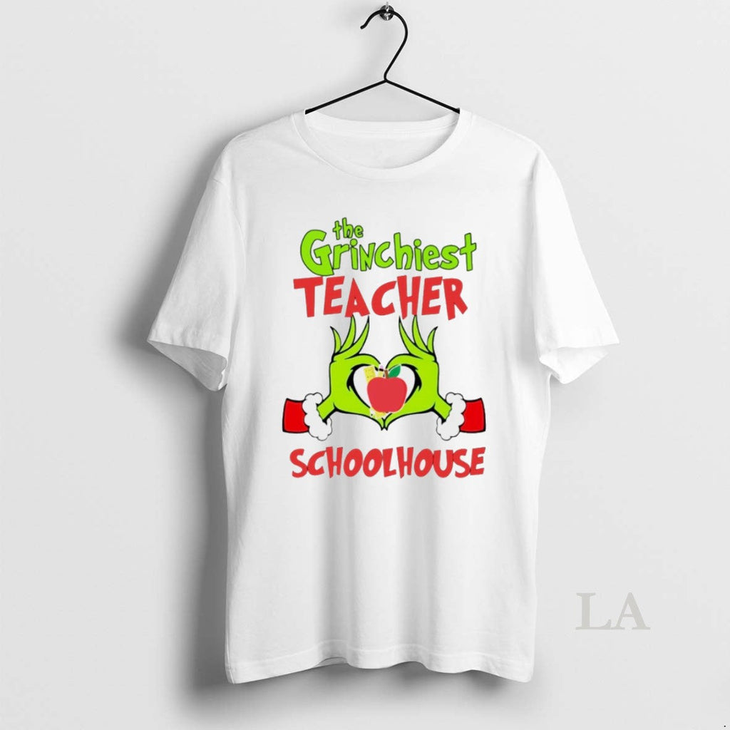 Original The Grinchiest Teacher Schoolhouse Christmas - Adult & Kids T-Shirts, Sweatshirts & Hoodies apparel design preview 1