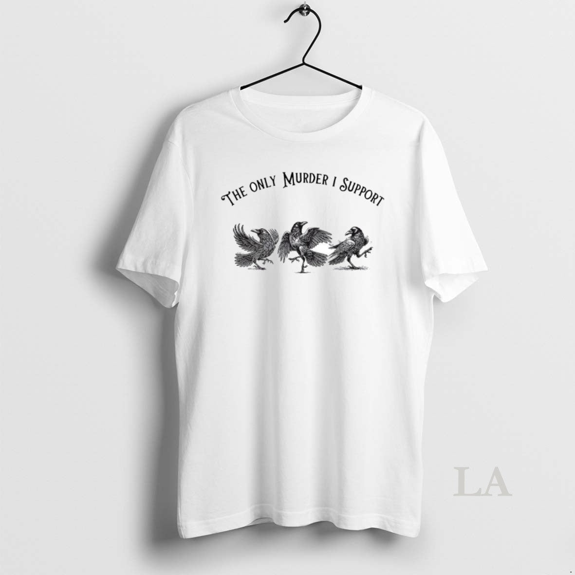 Original The Only Murder I Support Crows - Adult & Kids T-Shirts, Sweatshirts & Hoodies apparel design preview 1