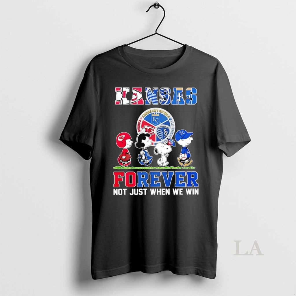 Original The Peanuts Kansas Sports Teams Crossing - Adult & Kids T-Shirts, Sweatshirts & Hoodies apparel design preview 1