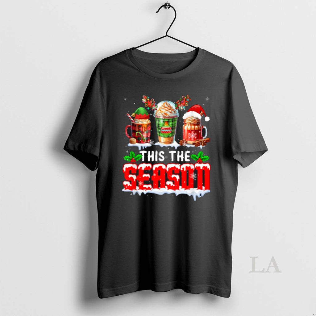 Original The Season Christmas Three Santa Reindeer - Adult & Kids T-Shirts, Sweatshirts & Hoodies apparel design preview 1