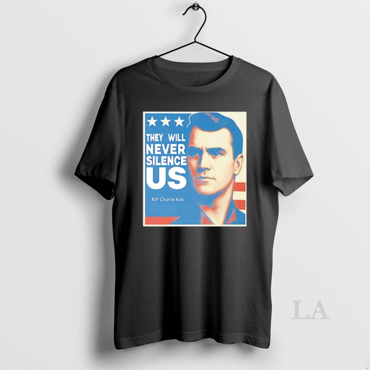 Original They Will Never Silence Charlie Kirk - Adult & Kids T-Shirts, Sweatshirts & Hoodies apparel design preview 1