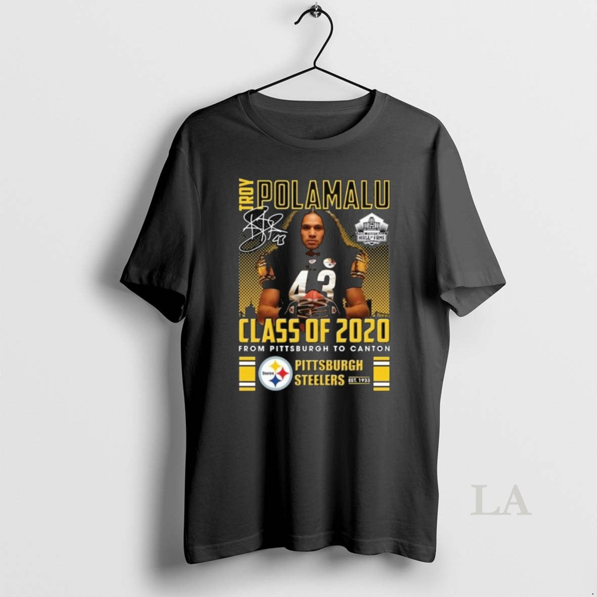 Original Troy Polamalu Class Of 2020 From Pittsburgh - Adult & Kids T-Shirts, Sweatshirts & Hoodies apparel design preview 1