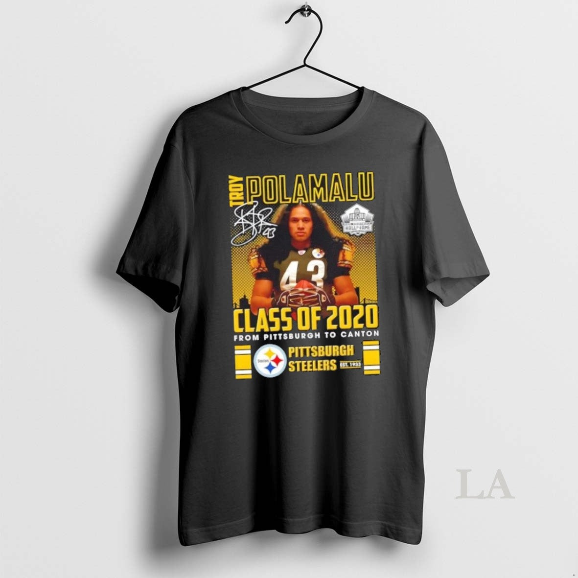 Original Troy Polamalu Class Of 2020 From Pittsburgh - Adult & Kids T-Shirts, Sweatshirts & Hoodies apparel design preview 1
