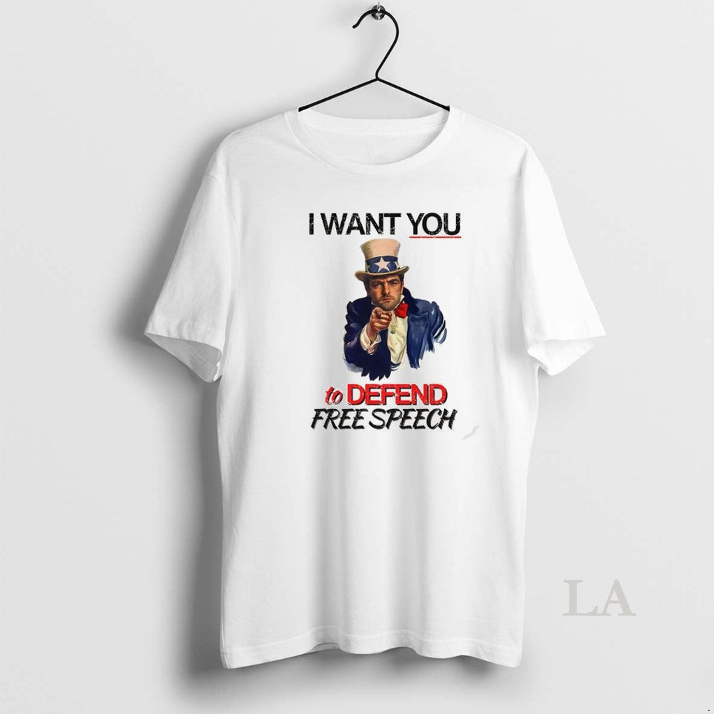 Original Uncle Sam I Want You To Defend Free Speech - Adult & Kids T-Shirts, Sweatshirts & Hoodies apparel design preview 1