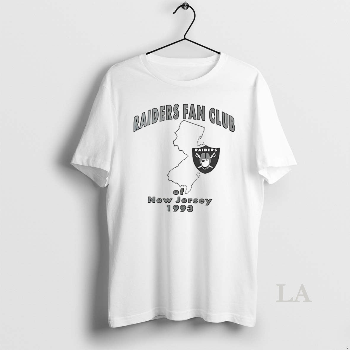 Original Vintage Raiders Fan Club Of New Jersey 1993 - Adult & Kids T-Shirts, Sweatshirts & Hoodies apparel design preview 1
