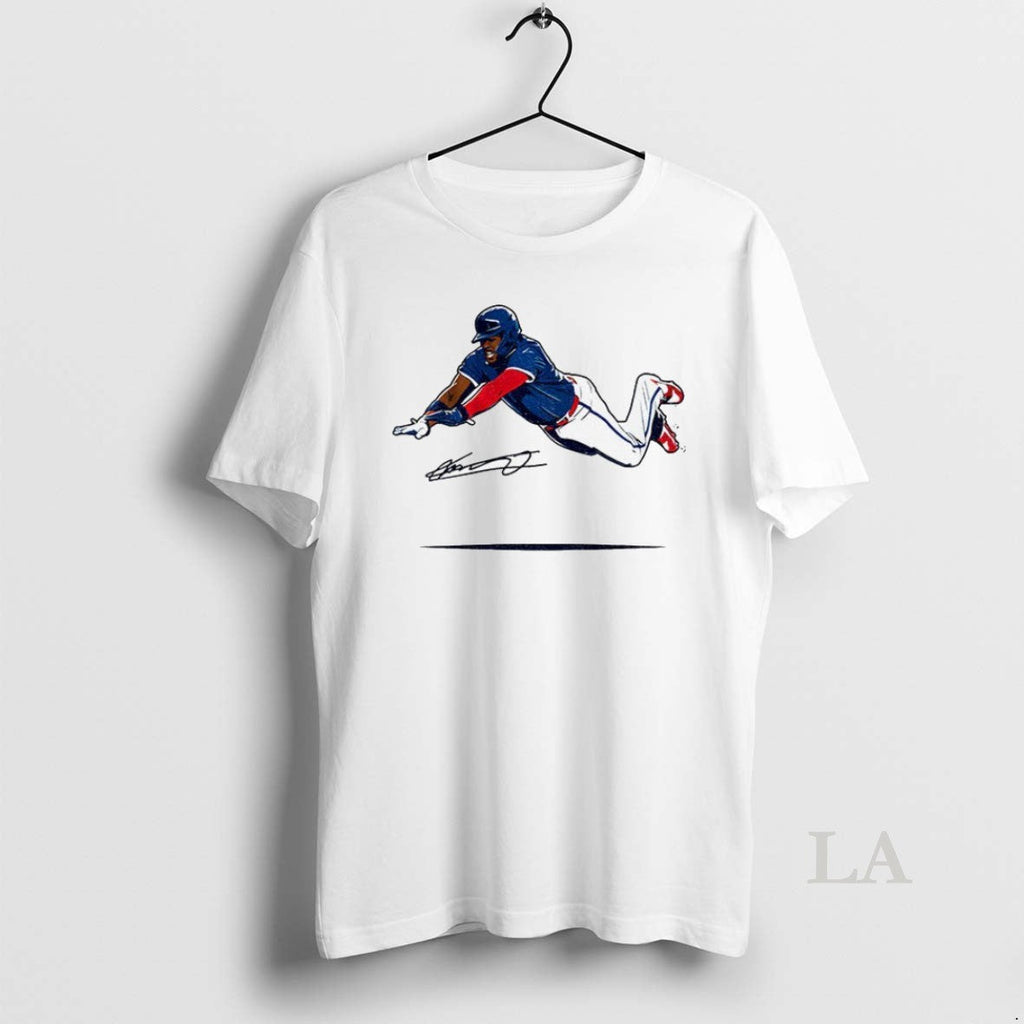 Original Vladimir Guerrero Jr Super Vlad Flying Slide - Adult & Kids T-Shirts, Sweatshirts & Hoodies apparel design preview 1