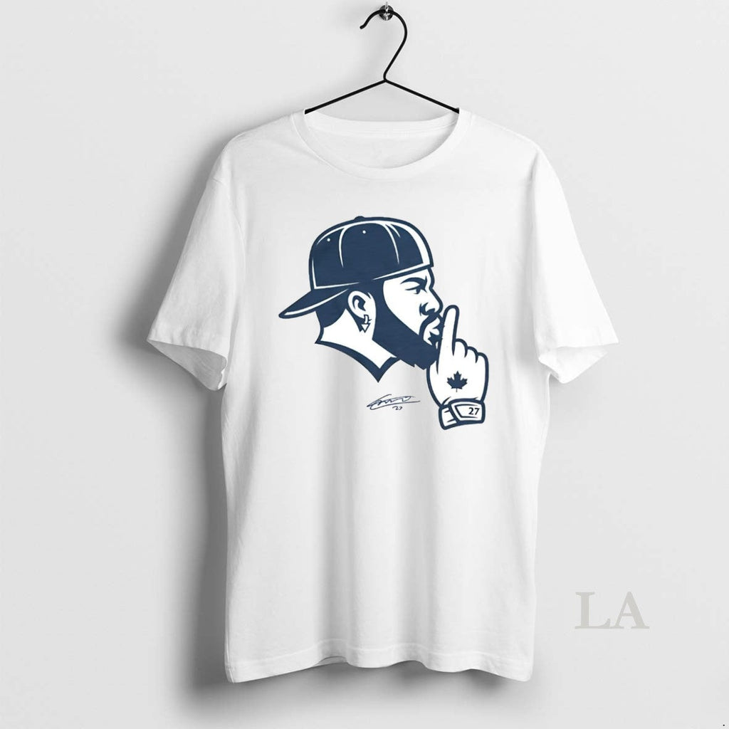 Original Vladimir Guerrero Jr Shush Head Signature - Adult & Kids T-Shirts, Sweatshirts & Hoodies apparel design preview 1
