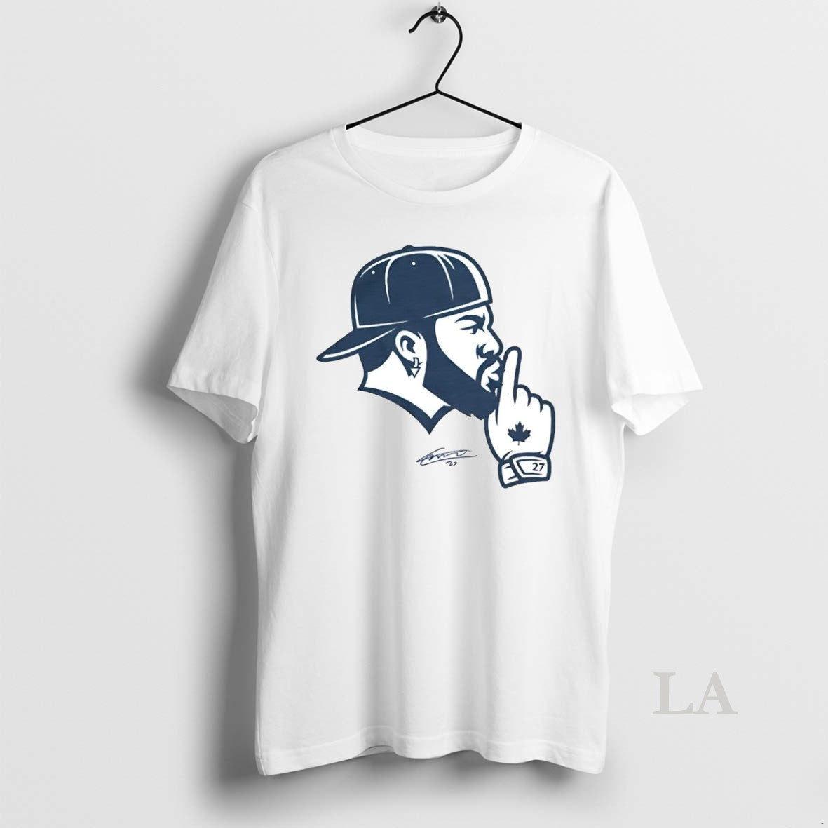Original Vladimir Guerrero Jr Shush Head Signature - Adult & Kids T-Shirts, Sweatshirts & Hoodies apparel design preview 1