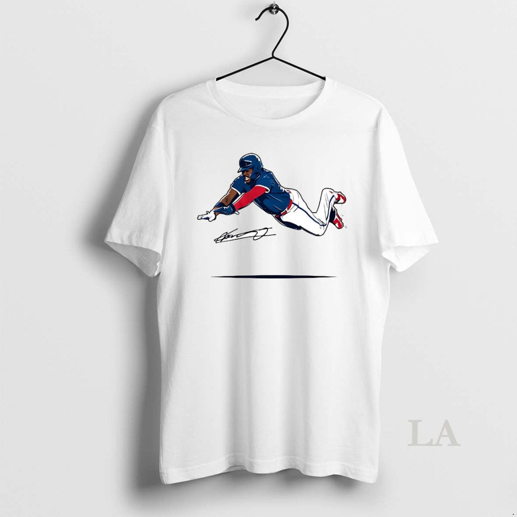 Original Vladimir Guerrero Jr Super Vlad Flying Slide - Adult & Kids T-Shirts, Sweatshirts & Hoodies apparel design preview 1