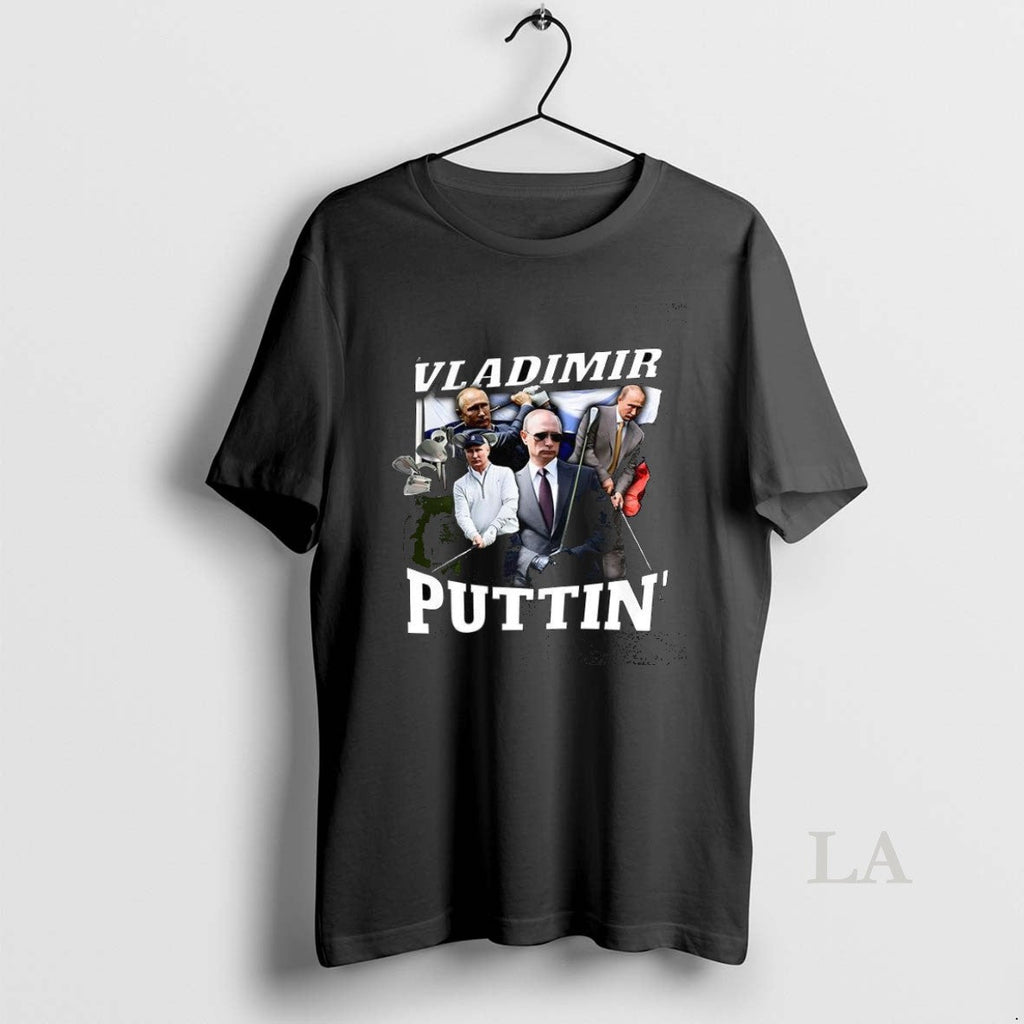 Original Vladimir Puttin Putin Playing Golf Flag - Adult & Kids T-Shirts, Sweatshirts & Hoodies apparel design preview 1