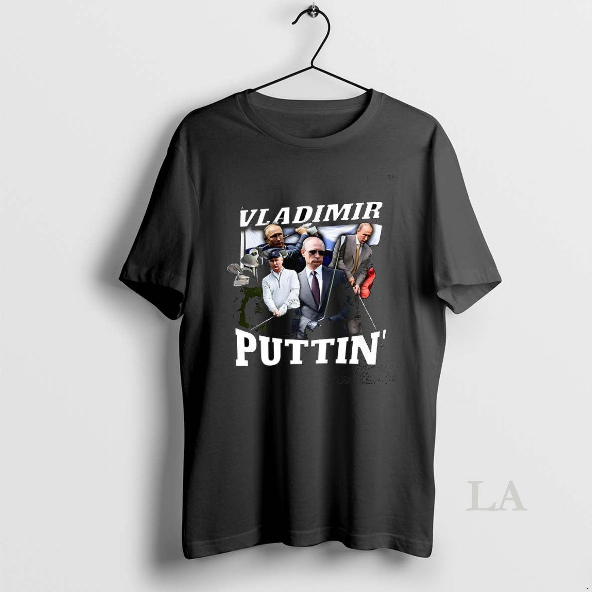 Original Vladimir Puttin Putin Playing Golf Flag - Adult & Kids T-Shirts, Sweatshirts & Hoodies apparel design preview 1