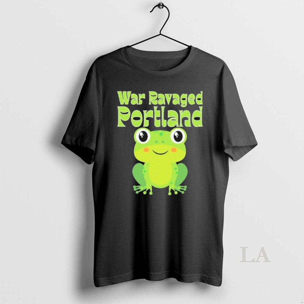 Original War Ravaged Portland Frog - Adult & Kids T-Shirts, Sweatshirts & Hoodies apparel design preview 1