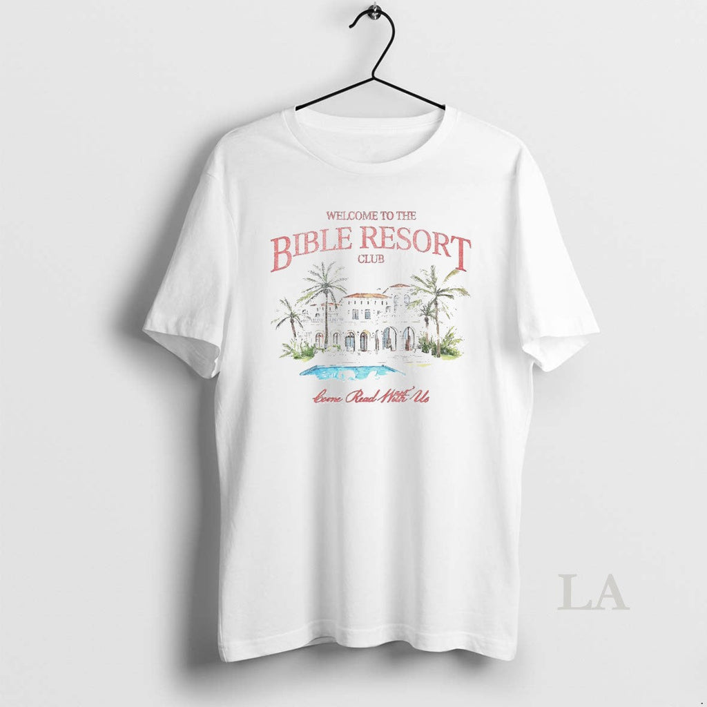 Original Welcome To The Bible Resort Club White - Adult & Kids T-Shirts, Sweatshirts & Hoodies apparel design preview 1