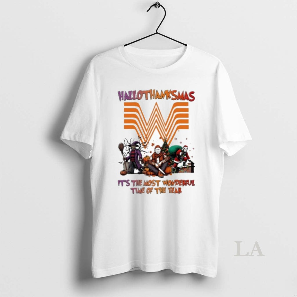 Original Whataburger Logo Hallothanksmas Horror Film - Adult & Kids T-Shirts, Sweatshirts & Hoodies apparel design preview 1