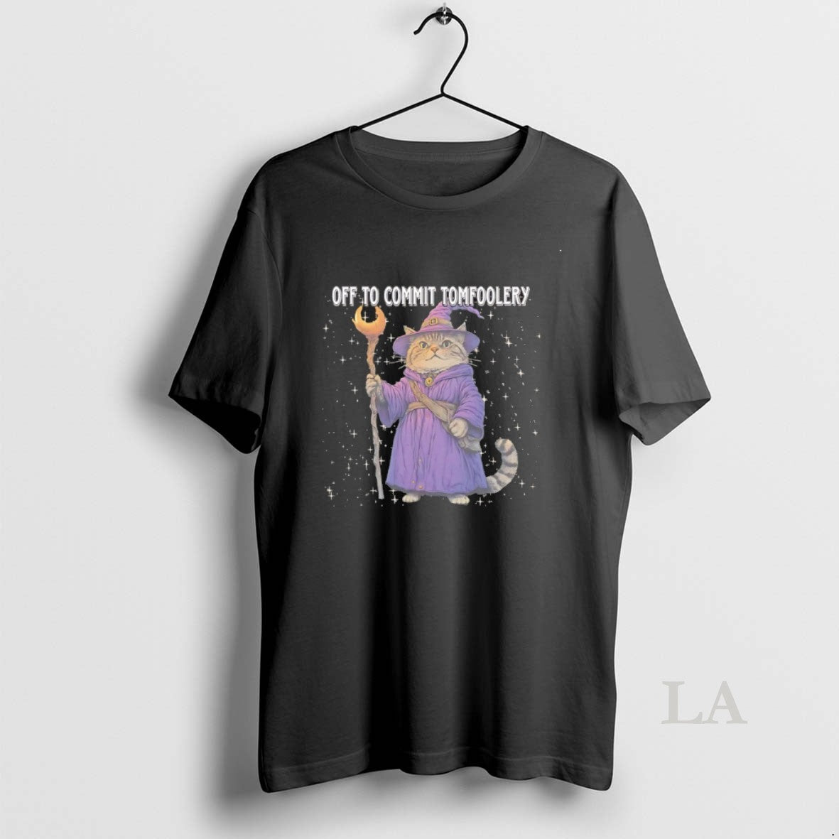 Original Wizard Cat Off To Commit Tomfoolery - Adult & Kids T-Shirts, Sweatshirts & Hoodies apparel design preview 1