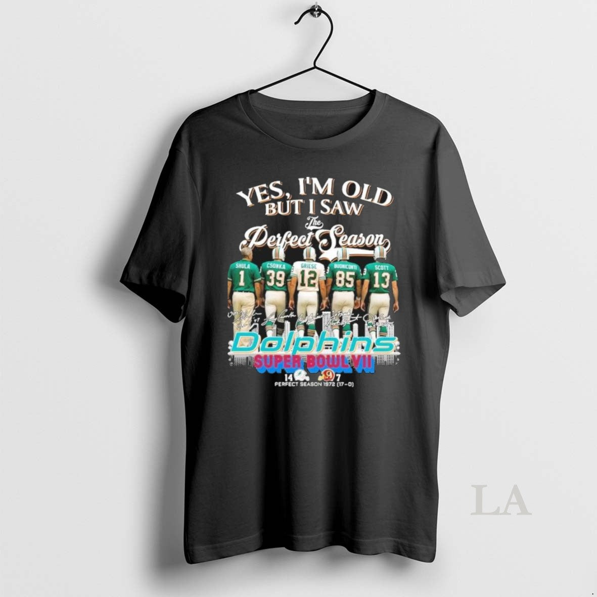 Original Yes Im Old But I Saw The Miami Dolphins - Adult & Kids T-Shirts, Sweatshirts & Hoodies apparel design preview 1