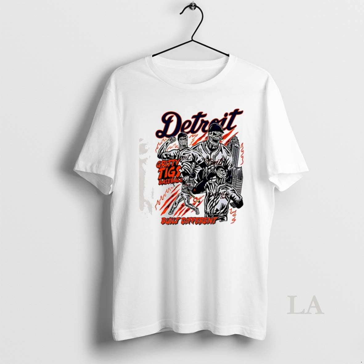 Original Detroit Tigers Built Different Skeleton - Adult & Kids T-Shirts, Sweatshirts & Hoodies apparel design preview 1