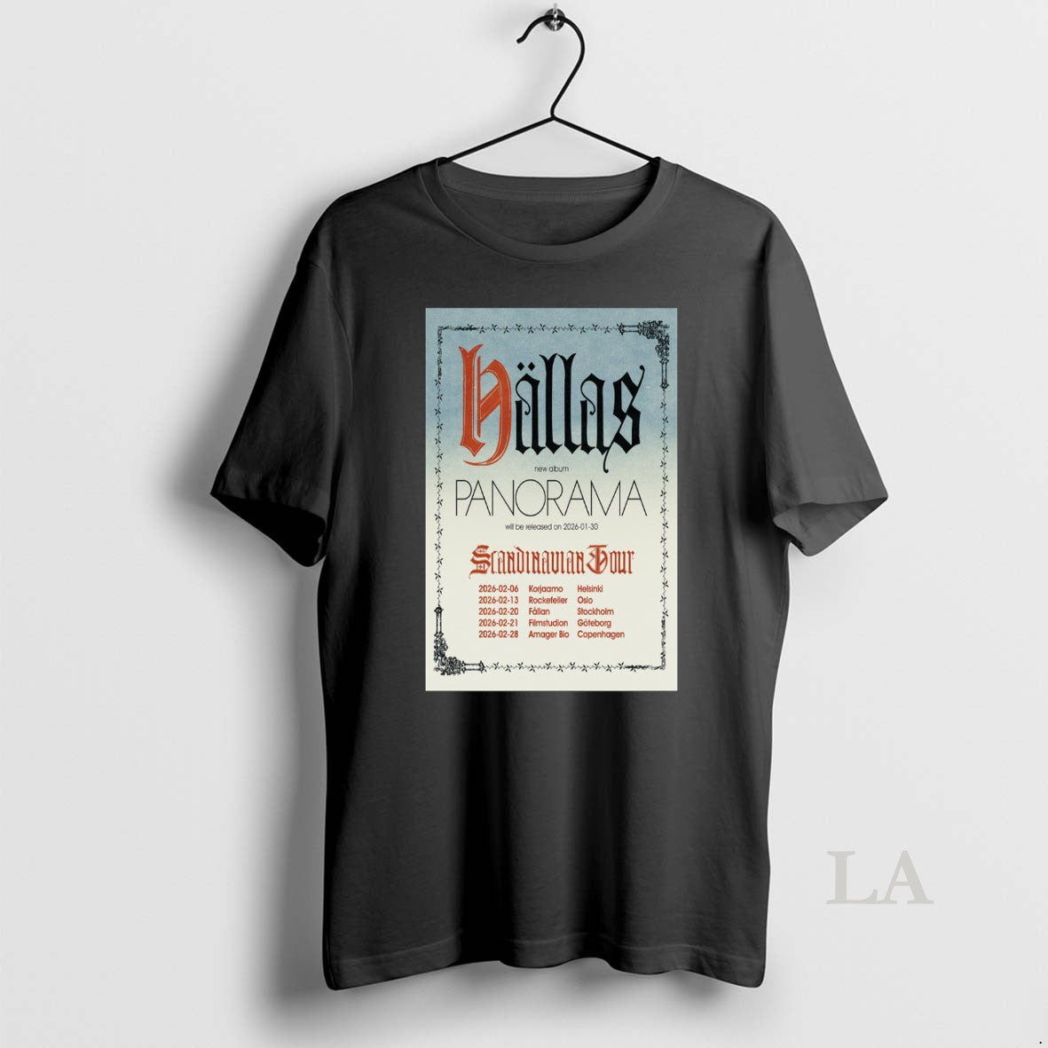Original Hallas Scandinavian Tour 2026 - Adult & Kids T-Shirts, Sweatshirts & Hoodies apparel design preview 1