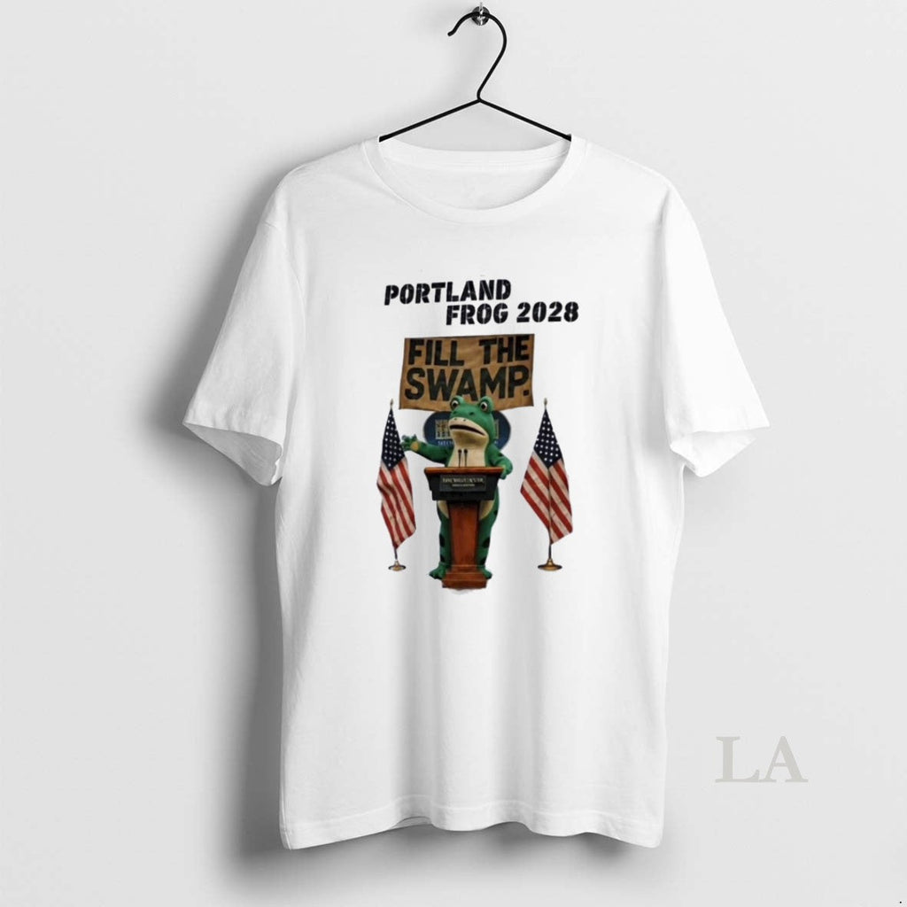 Original Portland Frog 2028 Fill The Swamp - Adult & Kids T-Shirts, Sweatshirts & Hoodies apparel design preview 1