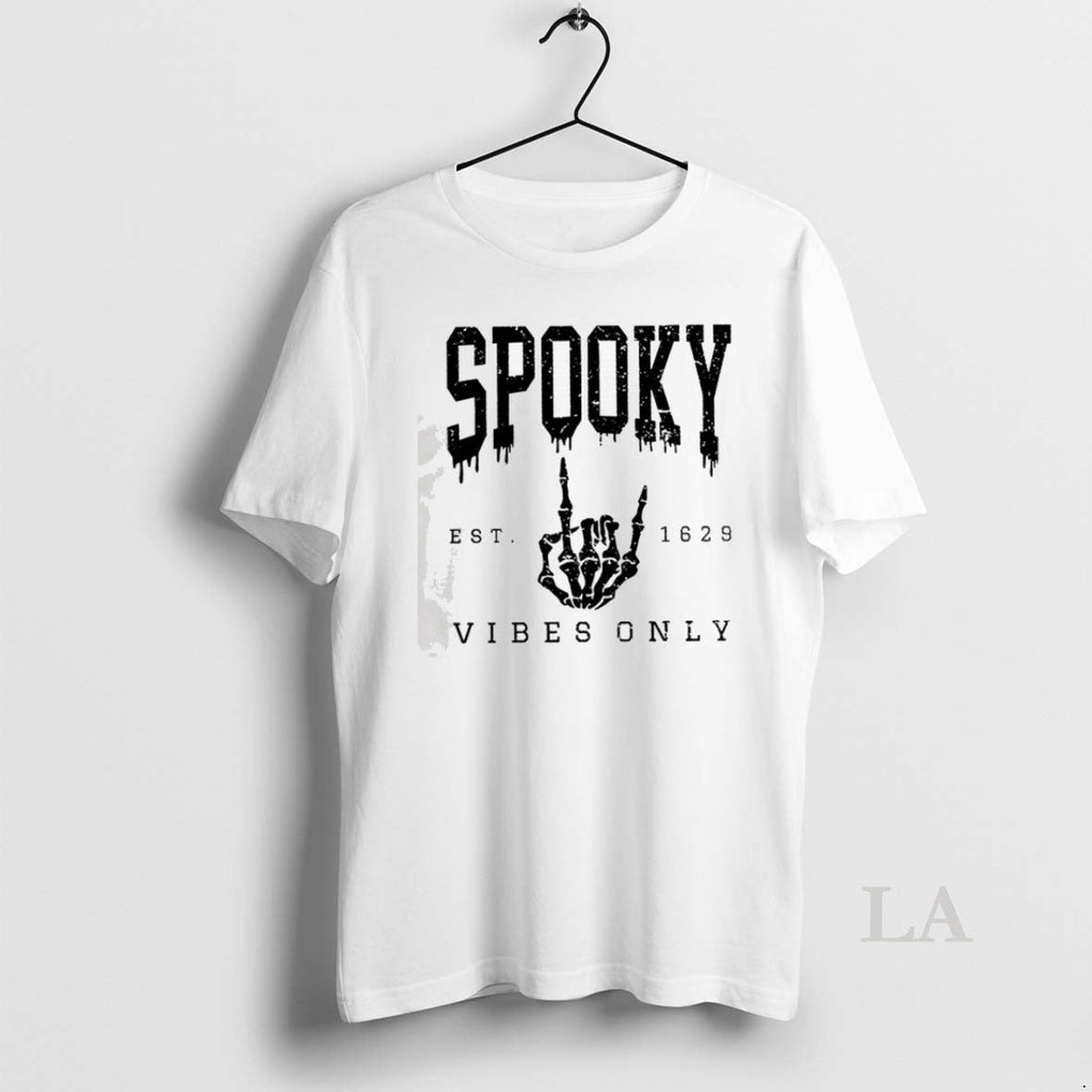 Original Skeleton Spooky Vibes Only Est 1629 - Adult & Kids T-Shirts, Sweatshirts & Hoodies apparel design preview 1