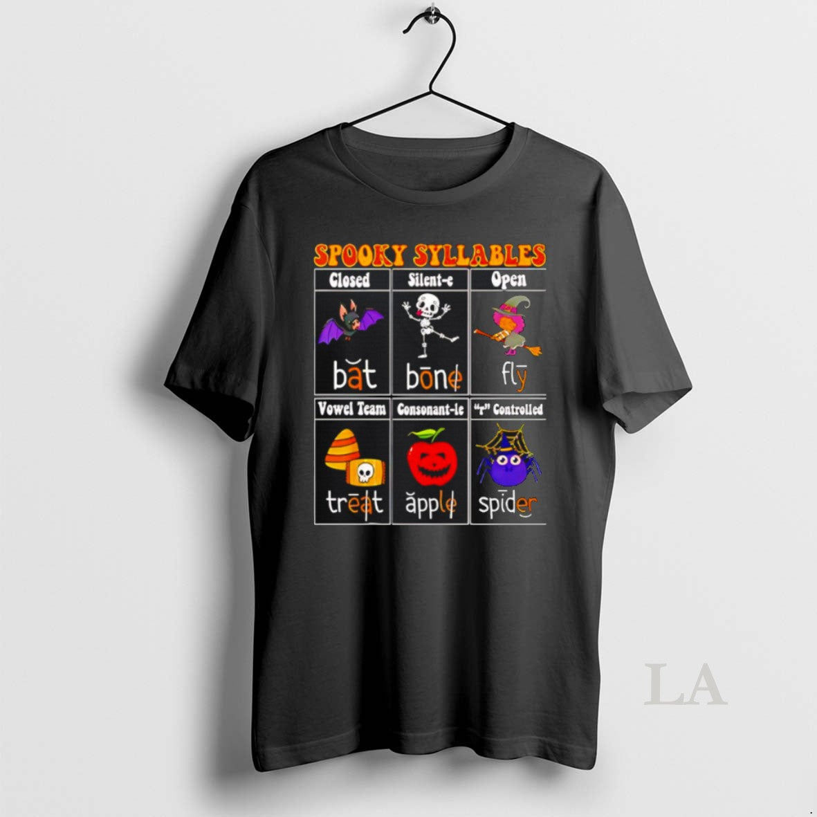 Original Spooky Syllables Teacher Funny Halloween - Adult & Kids T-Shirts, Sweatshirts & Hoodies apparel design preview 1