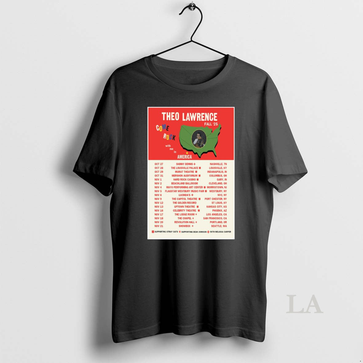 Original Theo Lawrence Fall Winter Tour 2025 - Adult & Kids T-Shirts, Sweatshirts & Hoodies apparel design preview 1