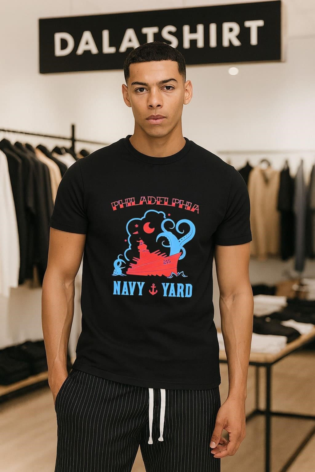 PHILADELPHIA NAVY YARD 215 Battleship and Kraken - Adult & Kids T-Shirts, Sweatshirts & Hoodies apparel design preview 1
