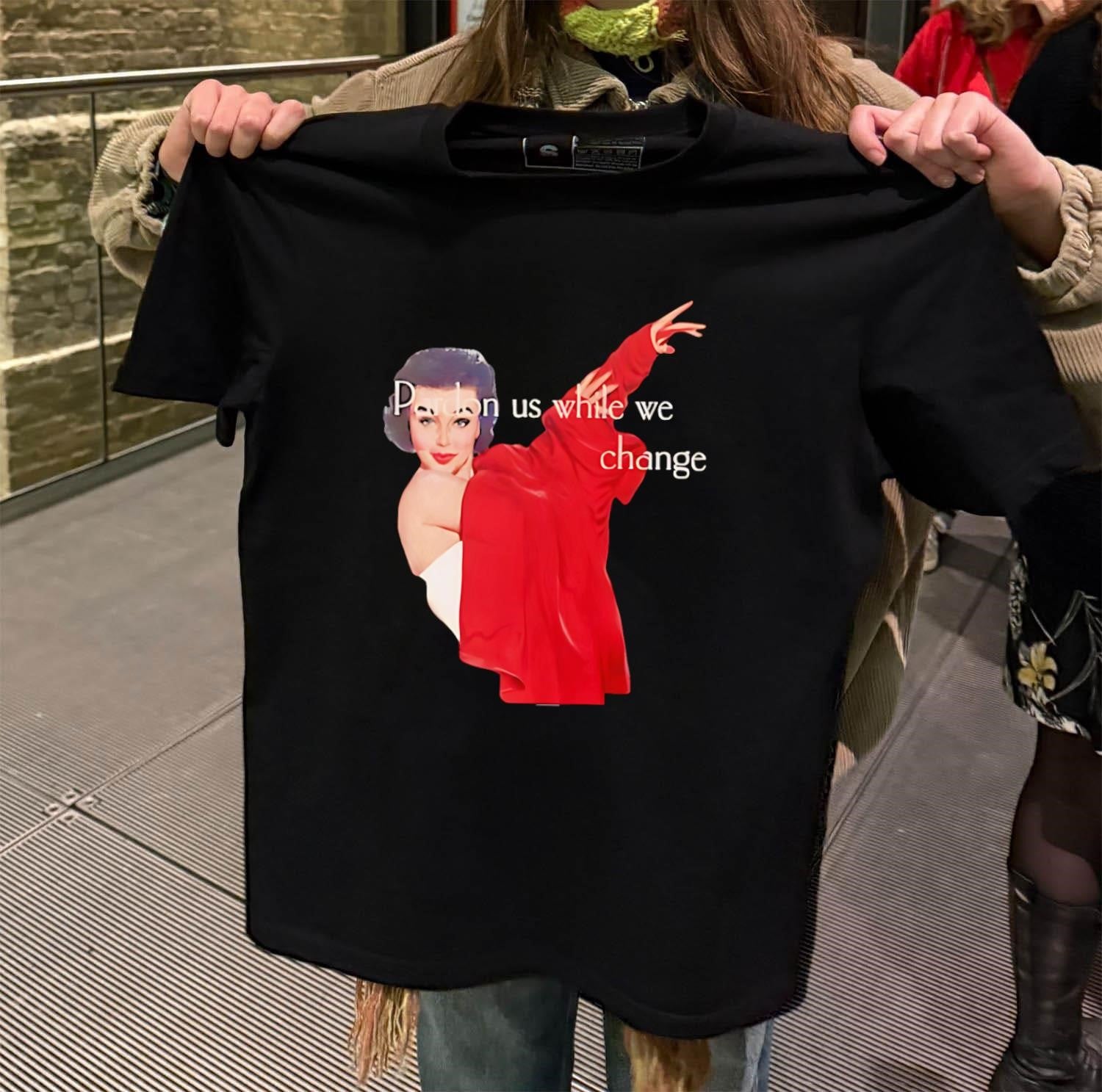 Pardon us while we change vintage woman red robe - Adult & Kids T-Shirts, Sweatshirts & Hoodies apparel design preview 2