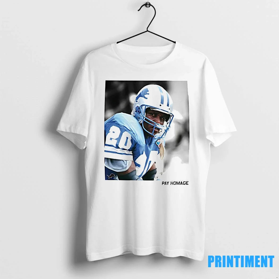Pay Homage Barry Sanders Detroit Lions Photo Sweater - Adult & Kids T-Shirts, Sweatshirts & Hoodies apparel design preview 1