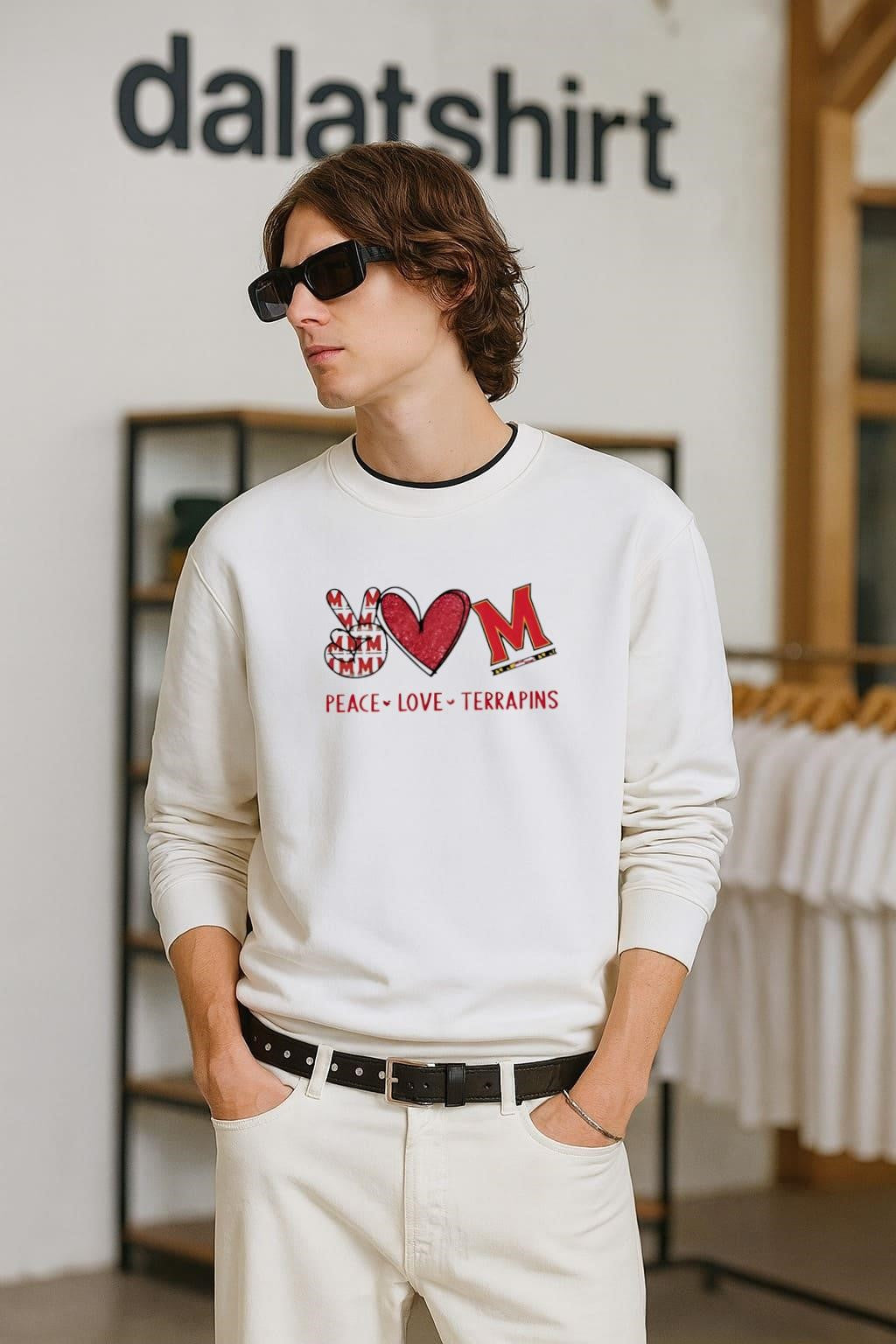 Peace Love Maryland Terrapins - Adult & Kids T-Shirts, Sweatshirts & Hoodies apparel design preview 2