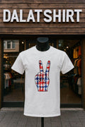Peace sign hand with American flag stars and stripes - Adult & Kids T-Shirts, Sweatshirts & Hoodies apparel design preview 1