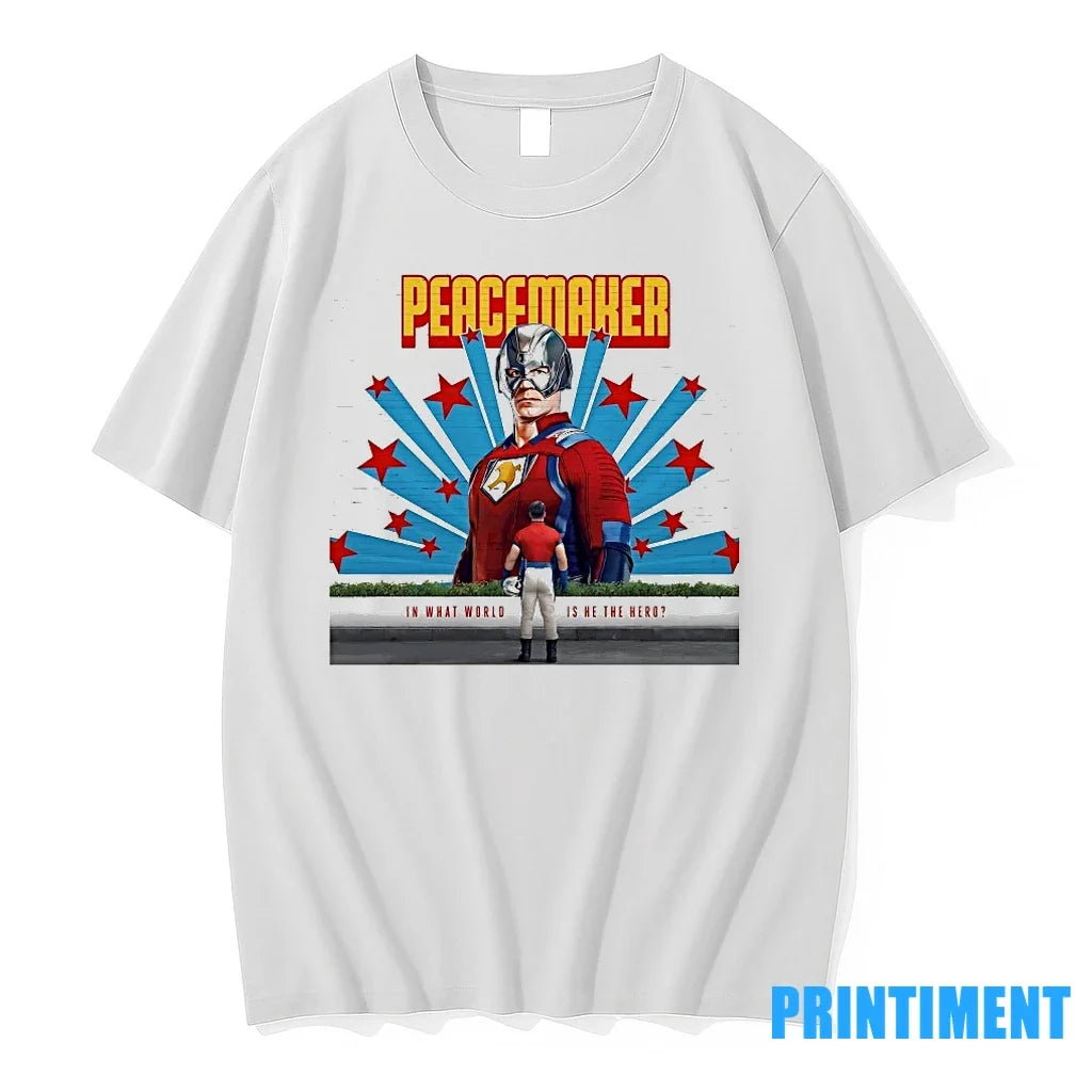 Peacemaker Man Of Tomorrow In Waht World Is He The - Adult & Kids T-Shirts, Sweatshirts & Hoodies apparel design preview 1