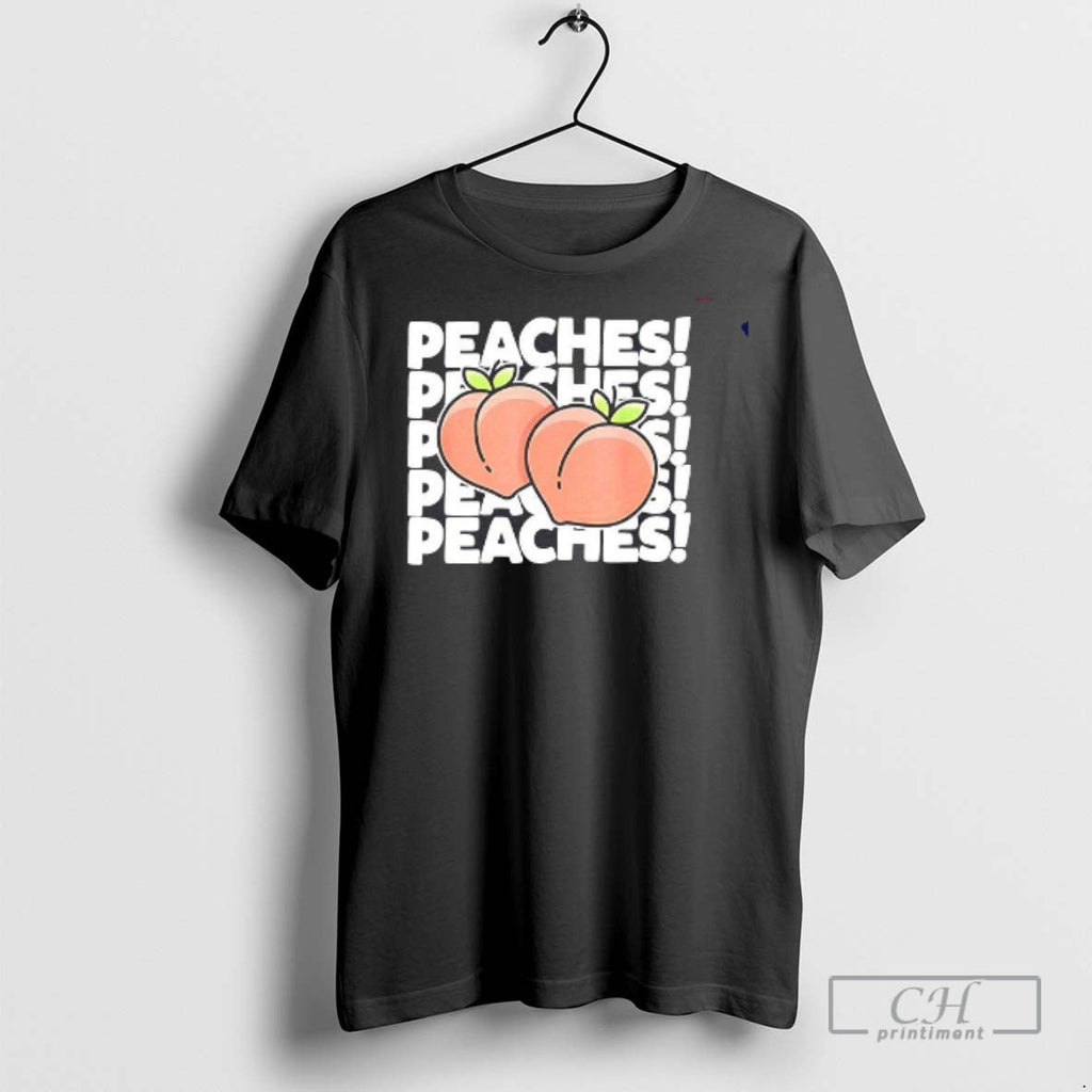 Peaches Fruit Repeated Text - Adult & Kids T-Shirts, Sweatshirts & Hoodies apparel design preview 1