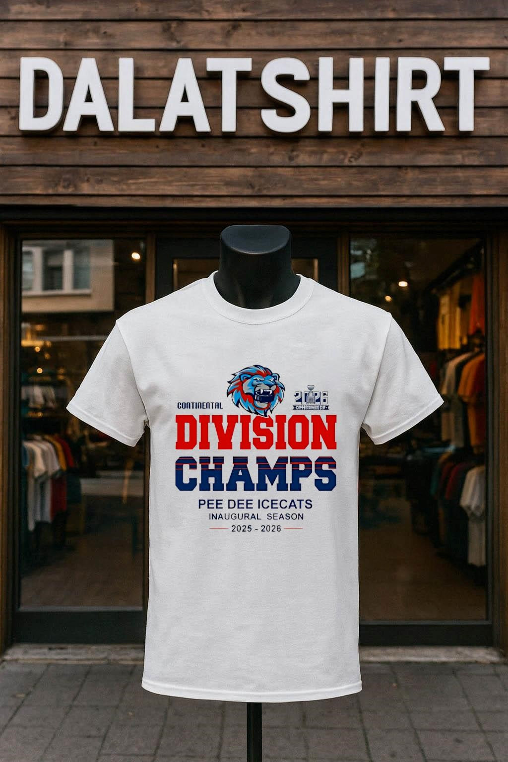 Pee Dee Icecats Continental Division Champs Inaugural - Adult & Kids T-Shirts, Sweatshirts & Hoodies apparel design preview 1