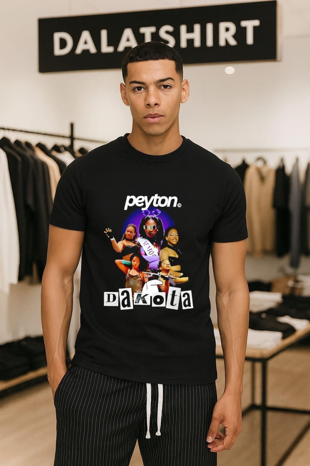 Peyton Dakota Senior Girl Photo Collage Ransom Note - Adult & Kids T-Shirts, Sweatshirts & Hoodies apparel design preview 1