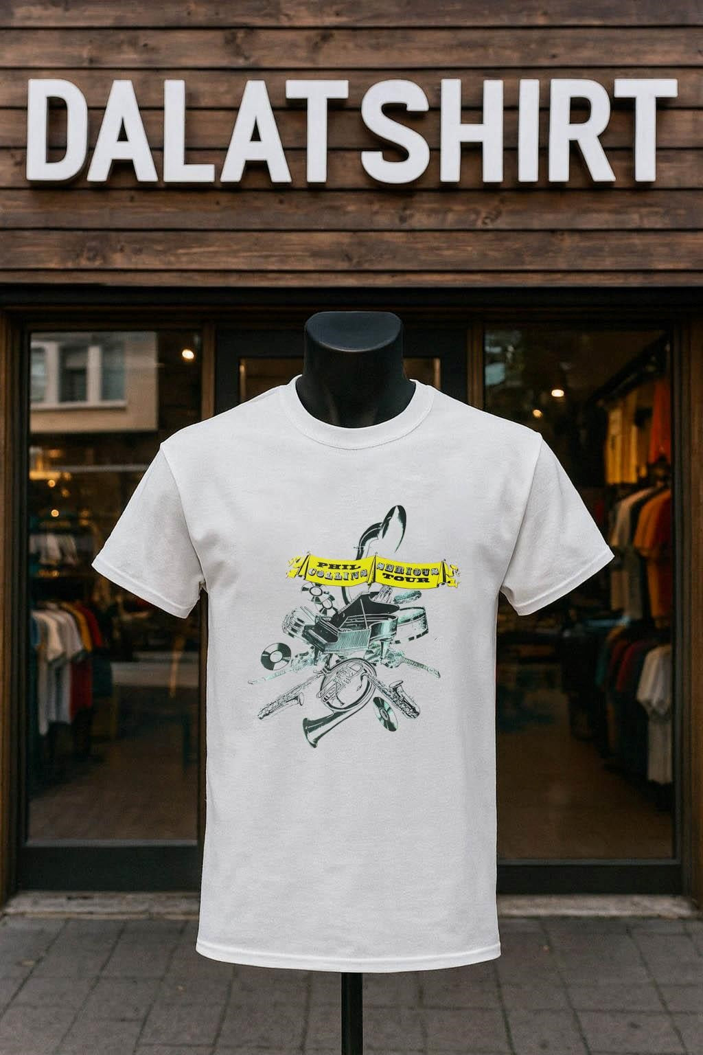 Phil Collins But Seriously Tour Musical Instruments - Adult & Kids T-Shirts, Sweatshirts & Hoodies apparel design preview 1