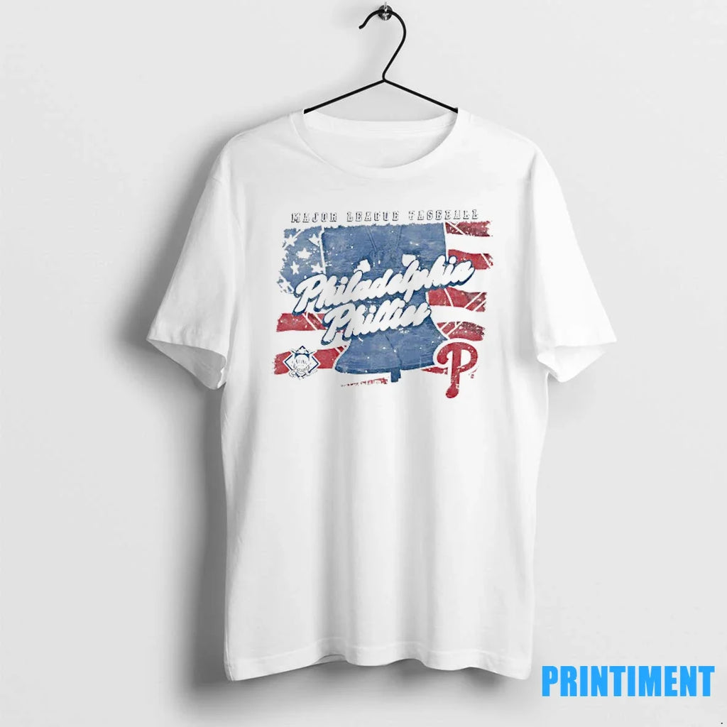 Philadelphia Phillies Major League Baseball Usa Flag - Adult & Kids T-Shirts, Sweatshirts & Hoodies apparel design preview 1