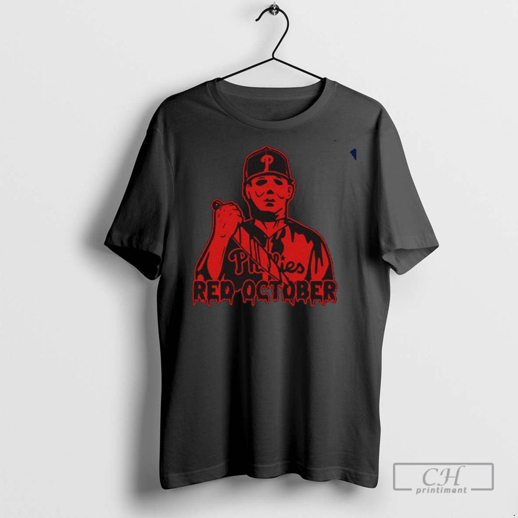 Philadelphia Phillies Michael Myers Red October - Adult & Kids T-Shirts, Sweatshirts & Hoodies apparel design preview 1