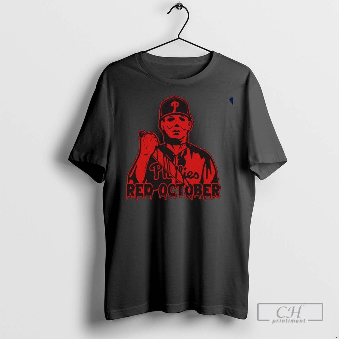 Philadelphia Phillies Michael Myers Red October - Adult & Kids T-Shirts, Sweatshirts & Hoodies apparel design preview 1