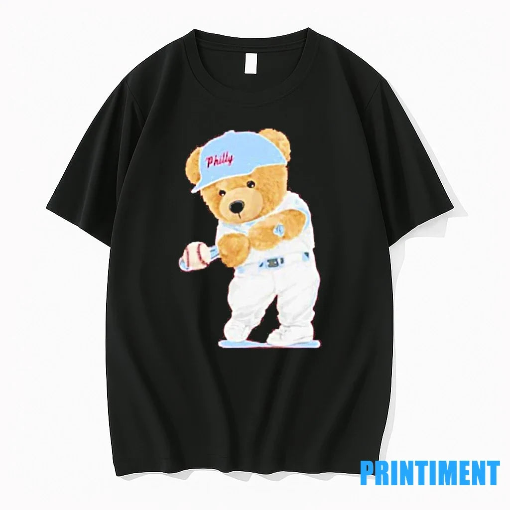 Philadelphia Phillies Slugger Bear Red October 2025 - Adult & Kids T-Shirts, Sweatshirts & Hoodies apparel design preview 1