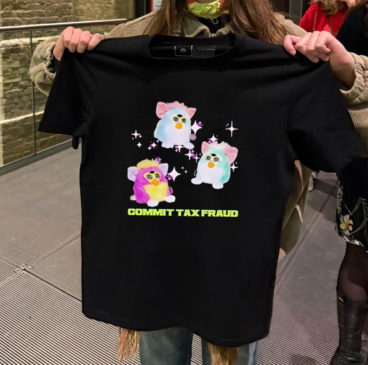 Pink And Blue Furbies Sparkles Commit Tax Fraud - Adult & Kids T-Shirts, Sweatshirts & Hoodies apparel design preview 2
