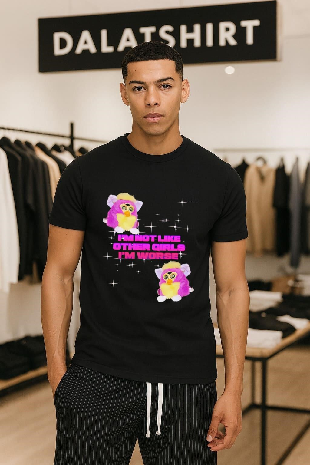 Pink Furby Sparkles I'm Not Like Other Girls Worse - Adult & Kids T-Shirts, Sweatshirts & Hoodies apparel design preview 1