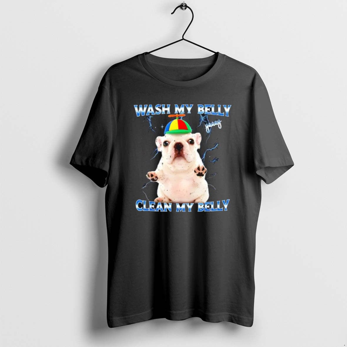 Pitbull Dog Wash My Belly Clean - Adult & Kids T-Shirts, Sweatshirts & Hoodies apparel design preview 1