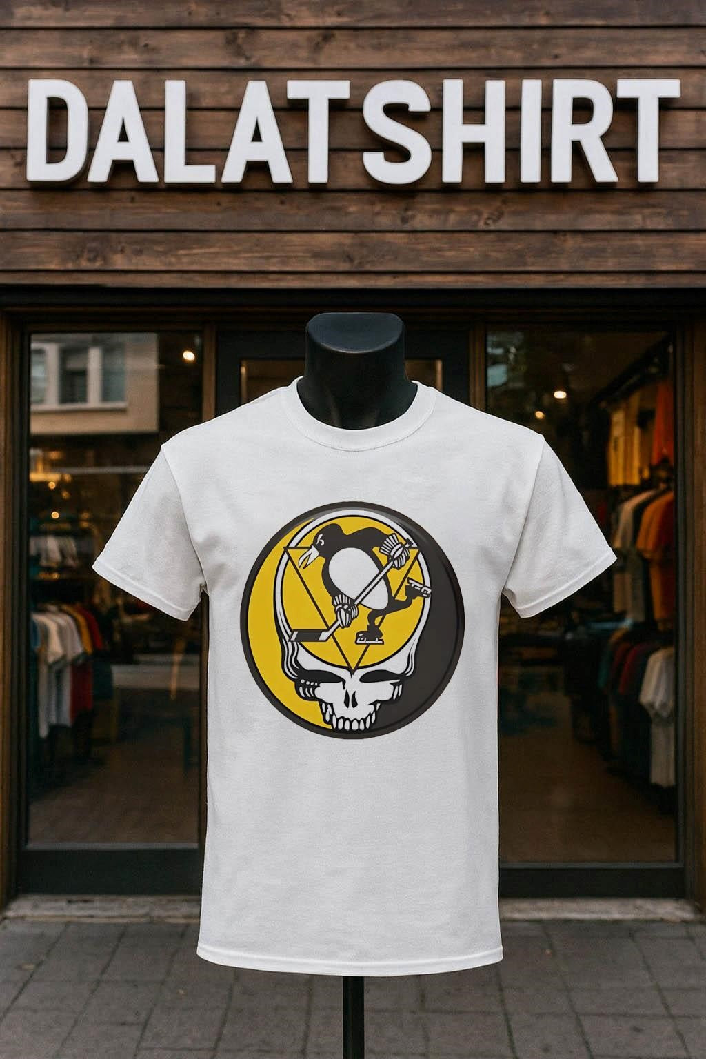 Pittsburgh Penguins Grateful Dead Skull - Adult & Kids T-Shirts, Sweatshirts & Hoodies apparel design preview 1