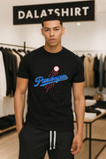 Pizza Boyzzz Blue Script Baseball Logo - Adult & Kids T-Shirts, Sweatshirts & Hoodies apparel design preview 1