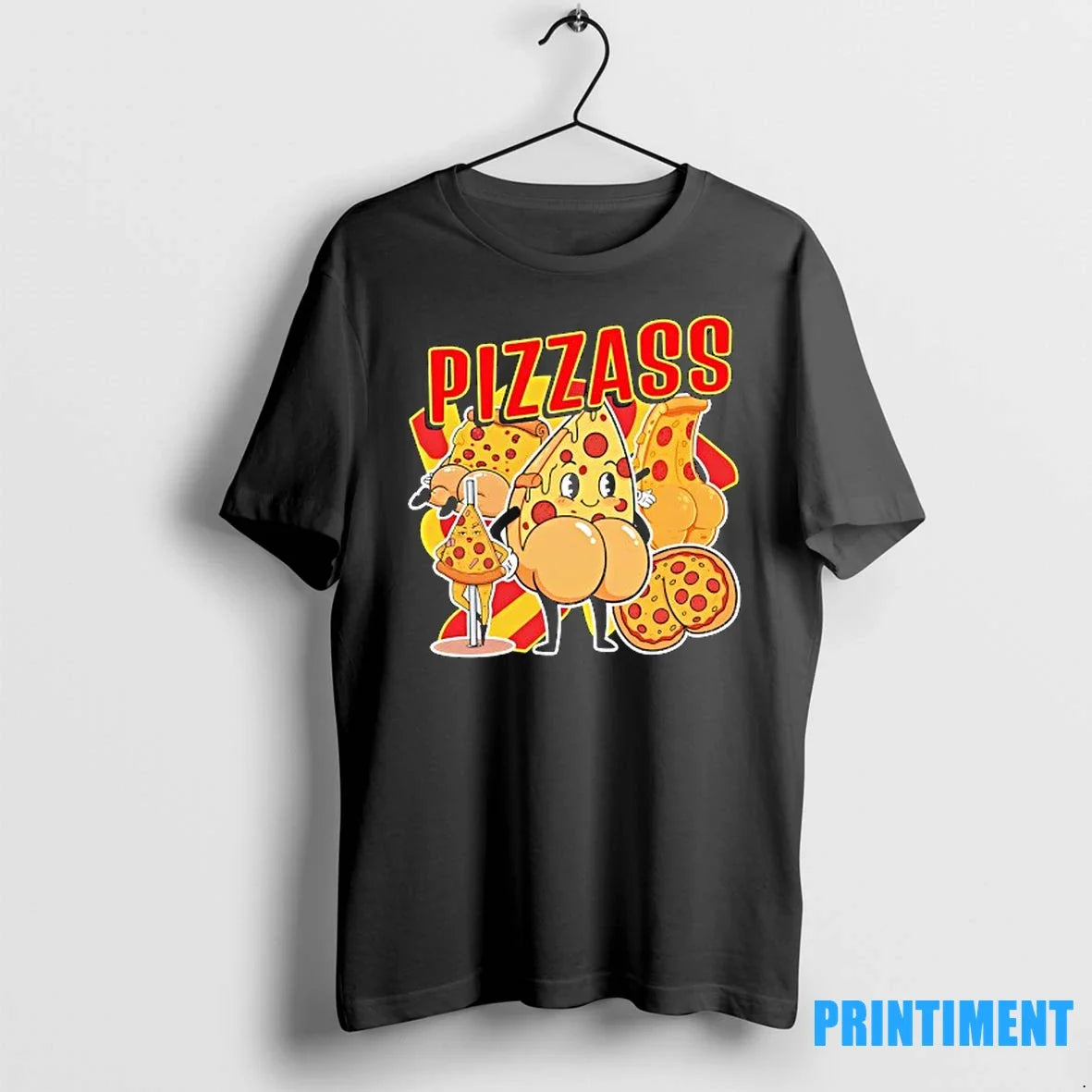 Pizzass Pizza Slices Cartoon Sweater - Adult & Kids T-Shirts, Sweatshirts & Hoodies apparel design preview 1