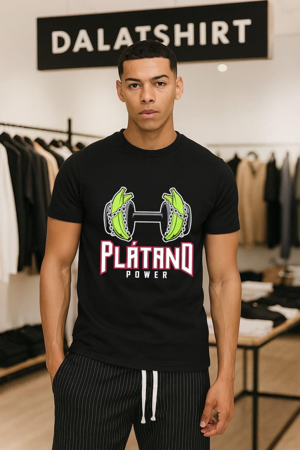 Platano Power Dumbbell Bananas - Adult & Kids T-Shirts, Sweatshirts & Hoodies apparel design preview 1